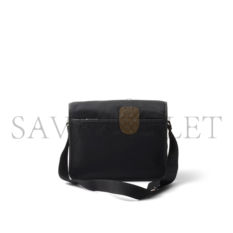 Pra*a re-nylon and saffiano leather shoulder bag 2vd768 (32*24*12cm)